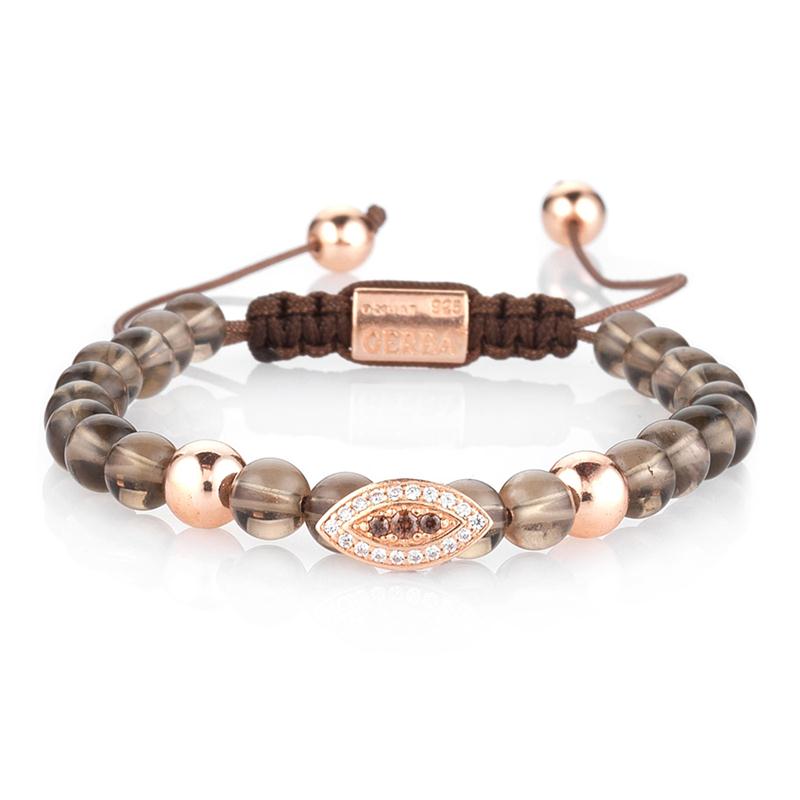 Bracciale Macramè GERBA KELLY 435 con Pietre Naturali Occhio Zirconato e  Argento 925