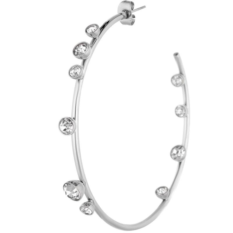 orecchini donna liujo LJ1566 in acciaio di colore argento con cristal stone